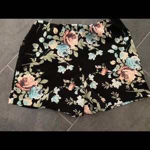 High waisted floral shorts